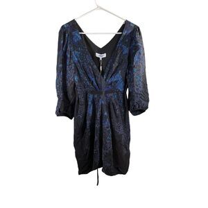 Tibi New York Printed Plume 100% Silk Mini Dress Women's‎ Size 8 New With Tags!